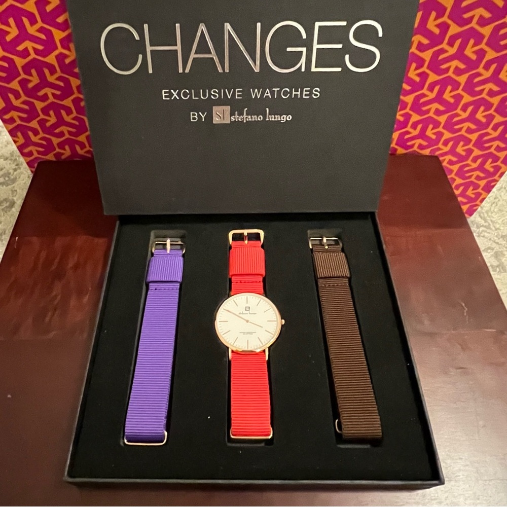Gold Watch with Interchangeable Straps